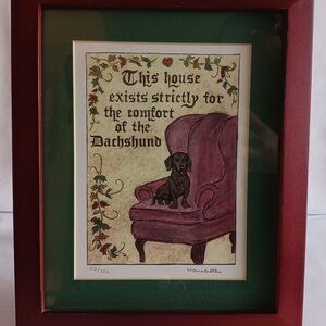 Dachshund Framed Art Print By Jay Wennersten, Signed 53/350.